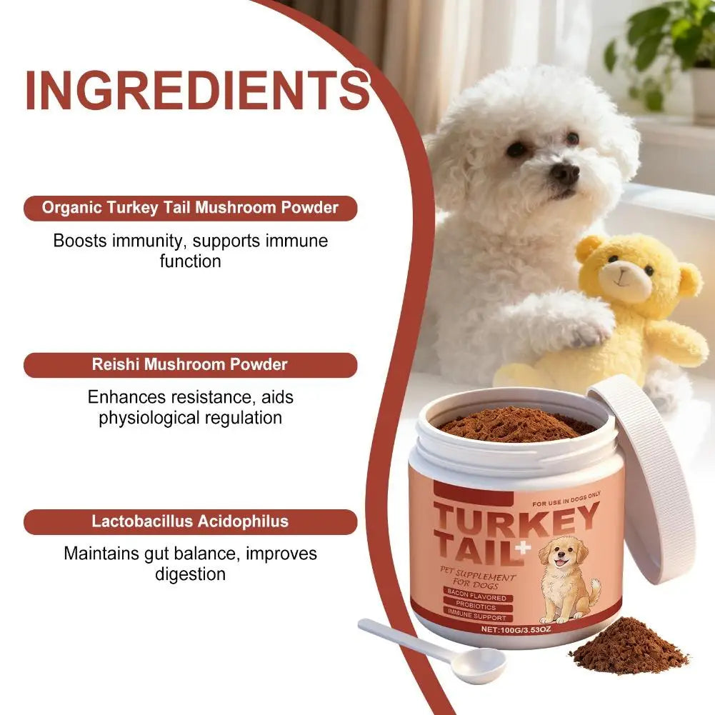 100g Dog Probiotics Immune Support Agent Elderly Dog Maintenance Joint Intestinal Skin Care Bacon Flavored Pet Health Supplement