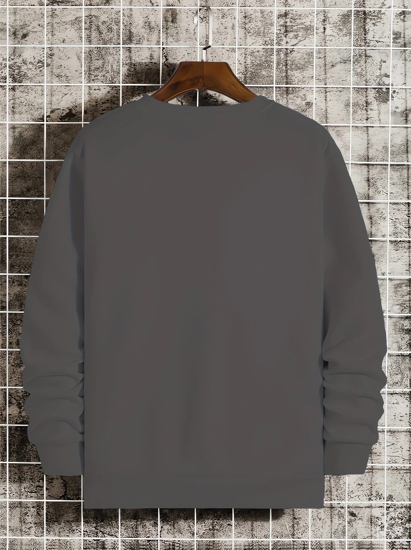 Men's autumn and winter fashionable casual loose Jesus truth life letter pattern printed long sleeved round neck sports shirt
