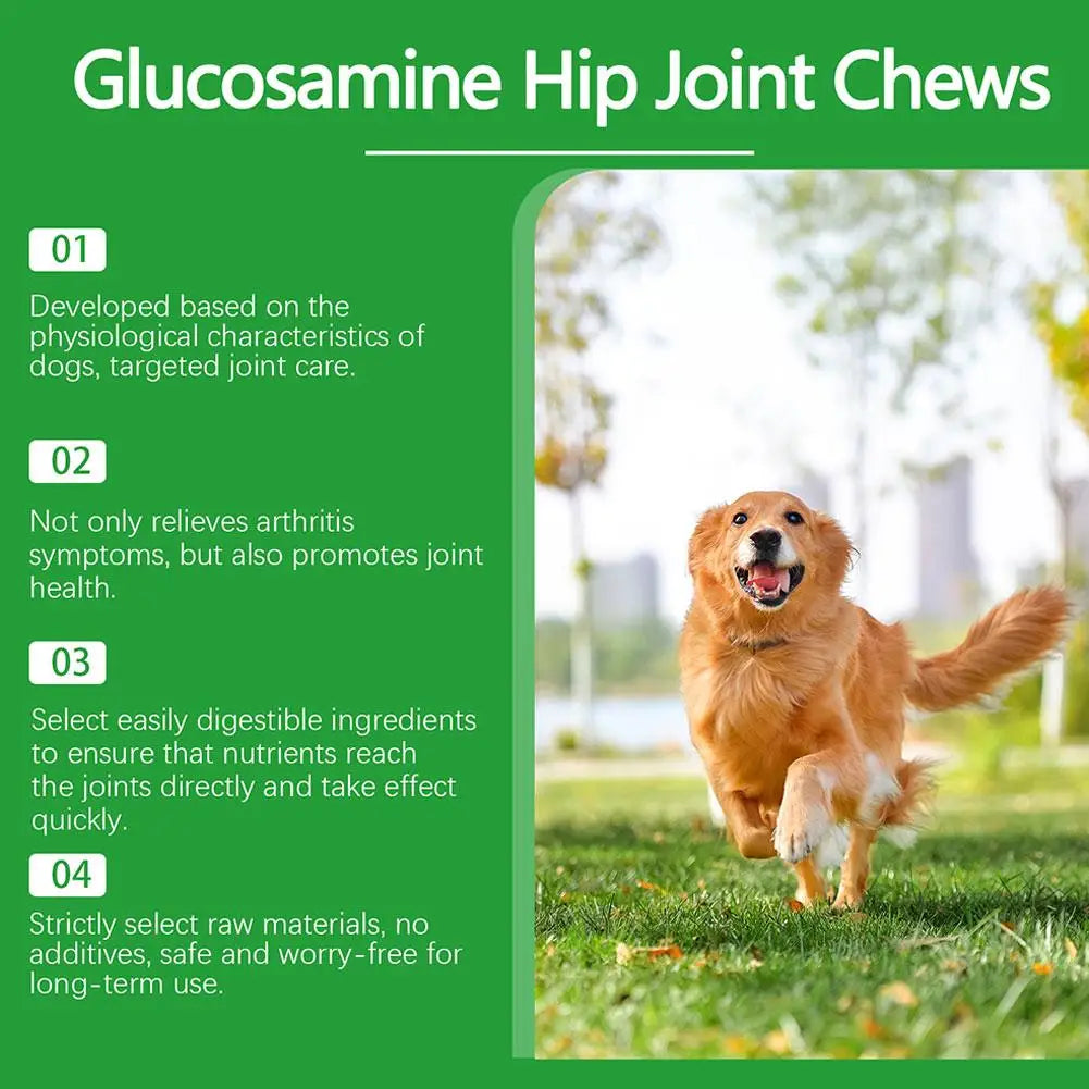 Pet Joint Care Soft Chews 80 Tablets Glucosamine Chondroitin Supplement for Dogs to Support Joint Mobility, Flexibility Health