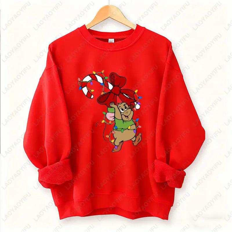 Kawaii Christmas Couple Jaq & Gus Gus Crewneck Sweatshirt