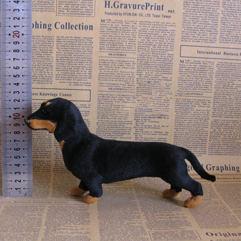 Seated Dachshund Dog Plush Toys Lifelike Simulation Black Dog Plush Toy Kids Gifts Home Car Decor Ornaments