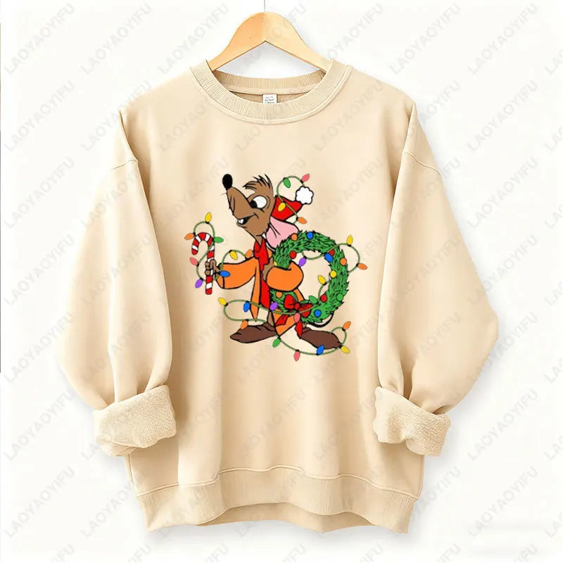 Kawaii Christmas Couple Jaq & Gus Gus Crewneck Sweatshirt