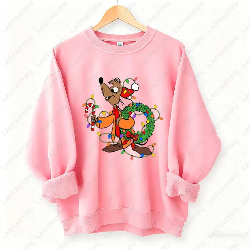 Kawaii Christmas Couple Jaq & Gus Gus Crewneck Sweatshirt