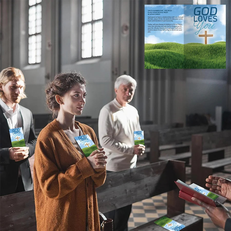 100 Pcs Folded Gospel Tract Card Plan Cards Bible Tracts Christian Pamphlets Inspirational Bible Verses Greeting Cards