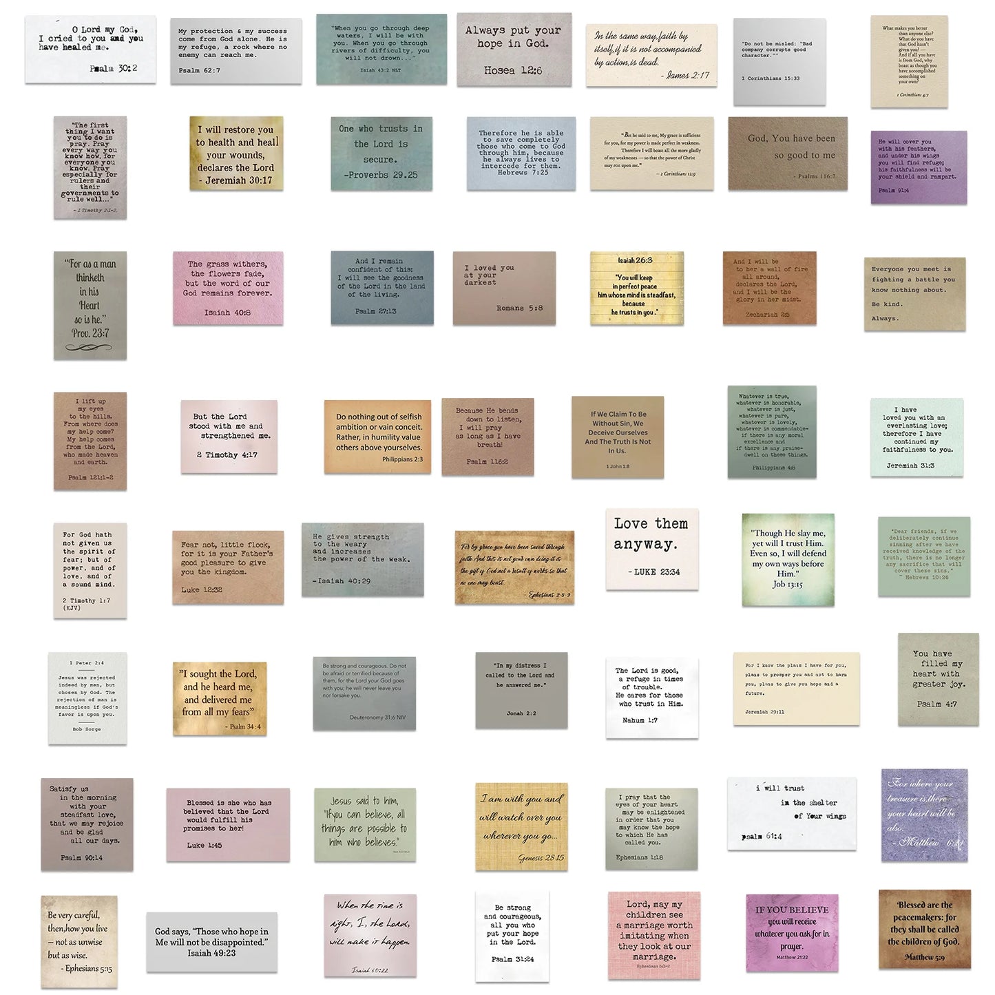 60PCS Bible Verse Scrapbook Stickers DIY Diary Laptop Luggage Skateboard Graffiti Decal Fun Stylish Classic Toys
