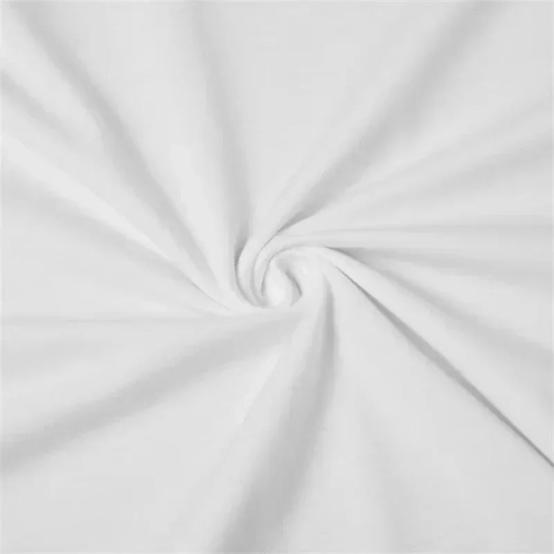 Close-up of soft white fabric suitable for Easter bunny print summer casual tshirt.
