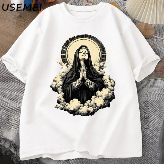 Christian Virgin Mary Graphic T-Shirt – Unisex Faith Tee