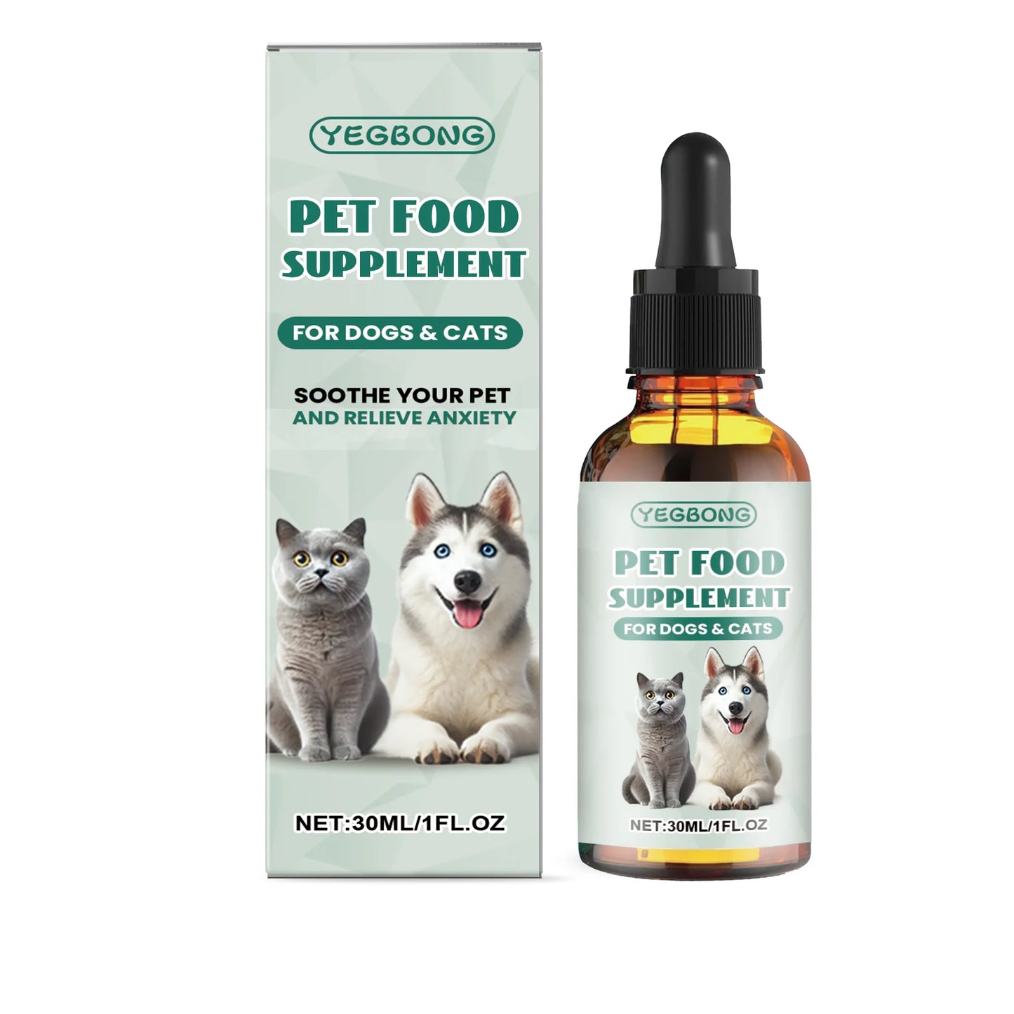 Pet Anxiety-Relief Dietary Supplement Easy to Feed Effectively Relieves Discomfort in Cats Dogs Easily Absorbed Soothing Drops