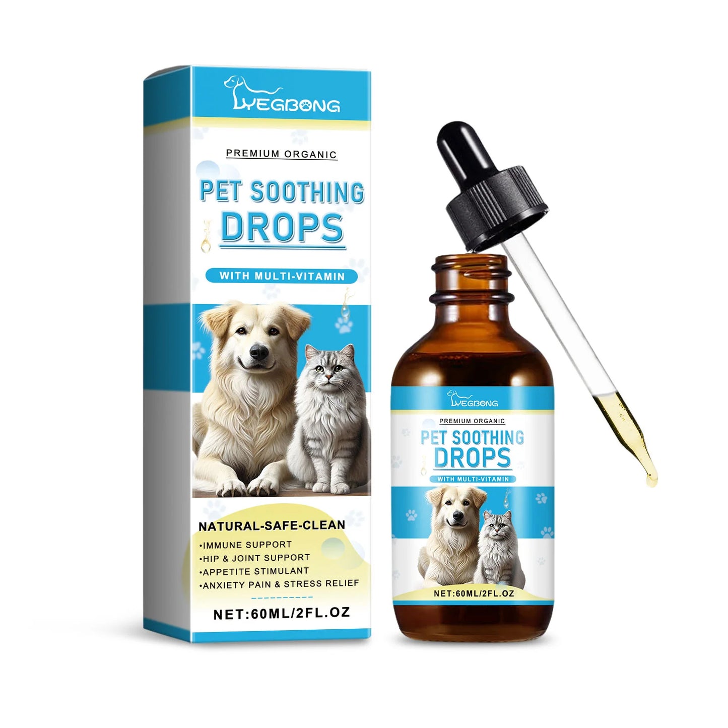 Pet Immunity Boost Care Drops to Relieve Stress and Pain, Enhance Pets' Immunity, Care Supplement for Dogs and Cats