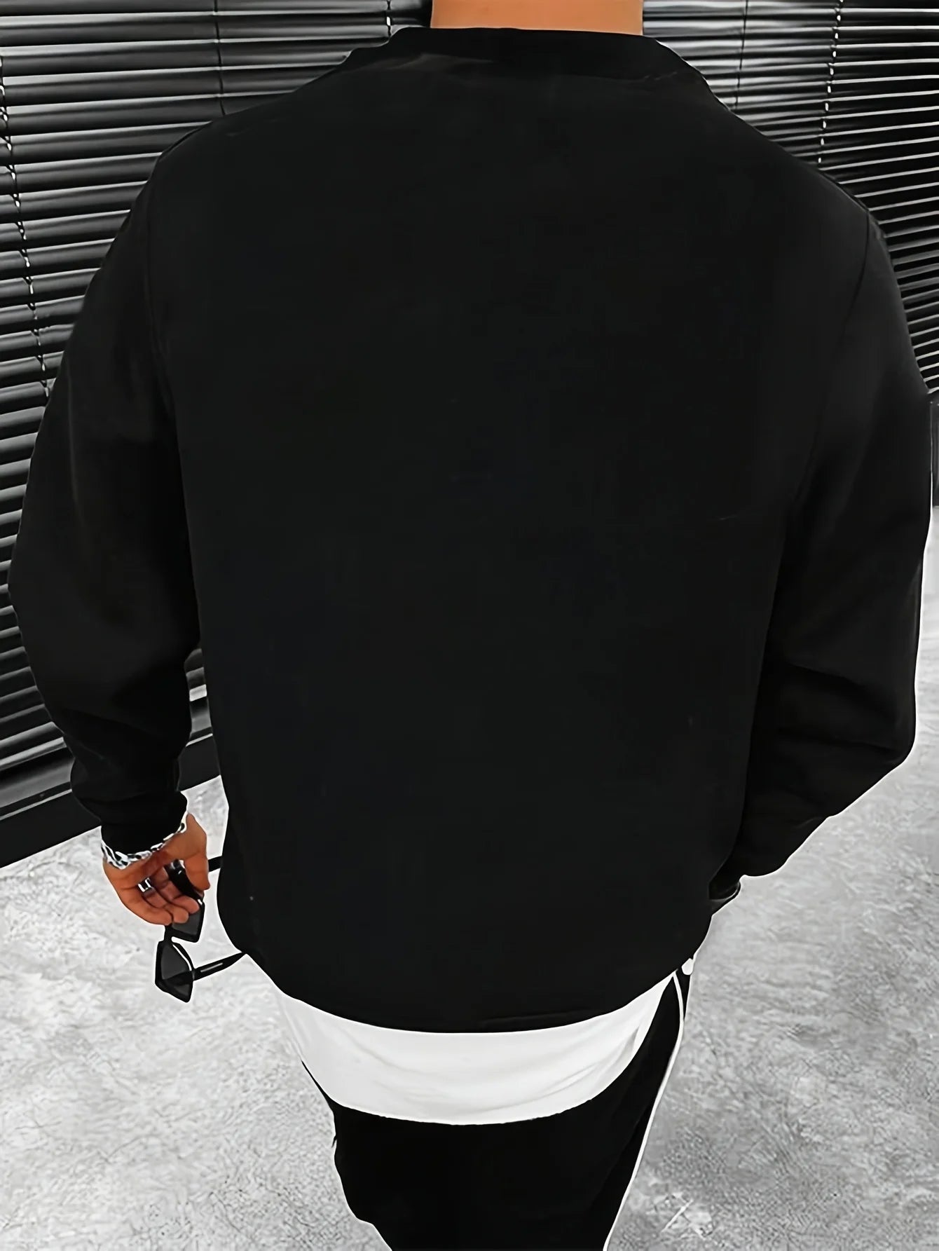 Men's autumn and winter fashionable casual loose Jesus truth life letter pattern printed long sleeved round neck sports shirt