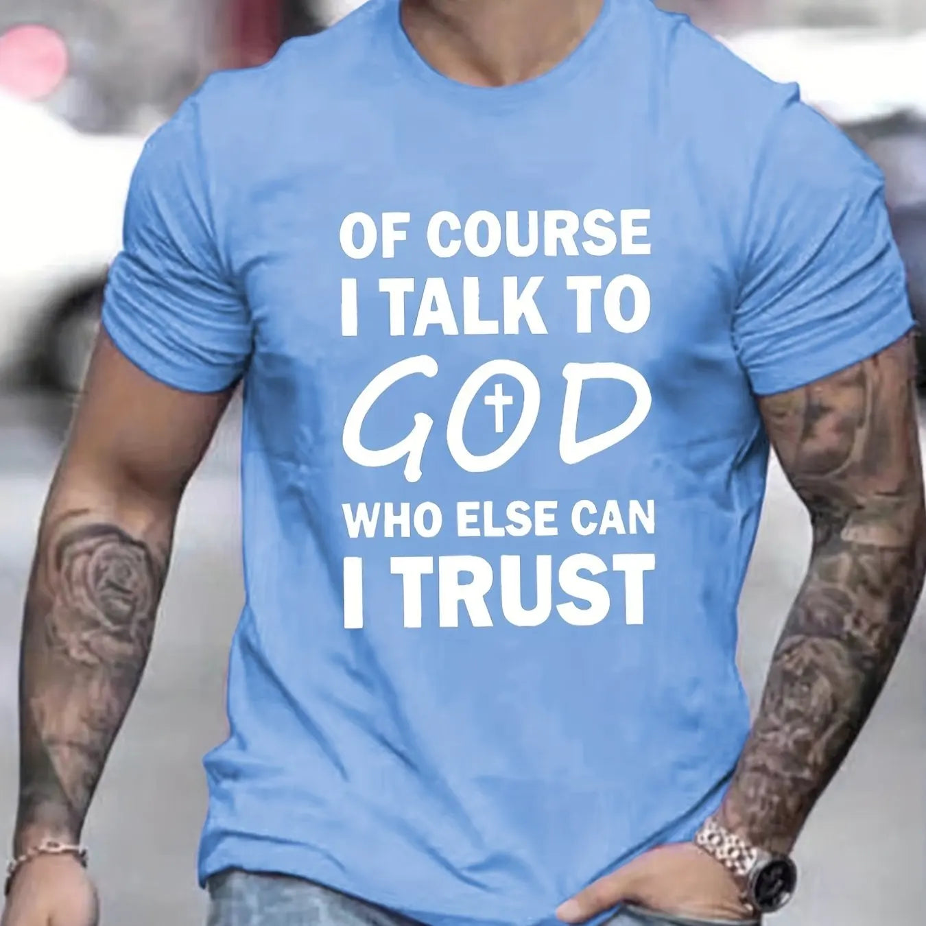 Talk To God Jesus T Shirt  Print Tees for Men Casual Short Sleeve  for Summer Spring Fall Oversized Tops As Gifts