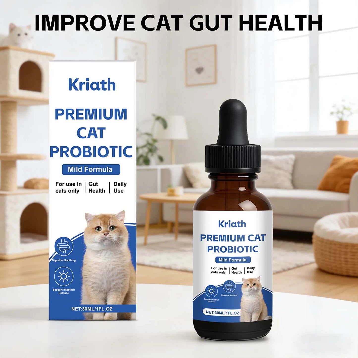 Premium Cat Probiotic Promote Digestion Soothing Support Intestinal Balance Maintains Healthy Gut Microbiota Cat Probiotic Drops