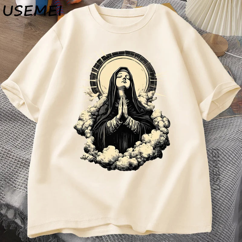 Christian Virgin Mary Graphic T-Shirt – Unisex Faith Tee