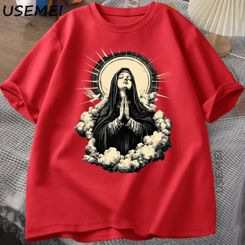 Christian Virgin Mary Graphic T-Shirt – Unisex Faith Tee