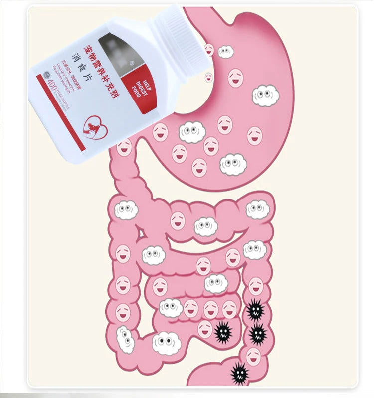 Pet Dog Digestion Tablets 400 Probiotics Appetizer Stomach Health Care Intestines and Stomach Into A Cat Stomach Treasure