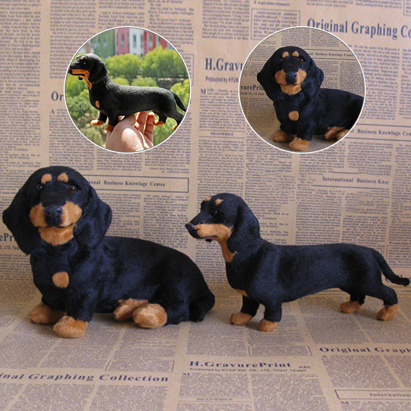 Seated Dachshund Dog Plush Toys Lifelike Simulation Black Dog Plush Toy Kids Gifts Home Car Decor Ornaments