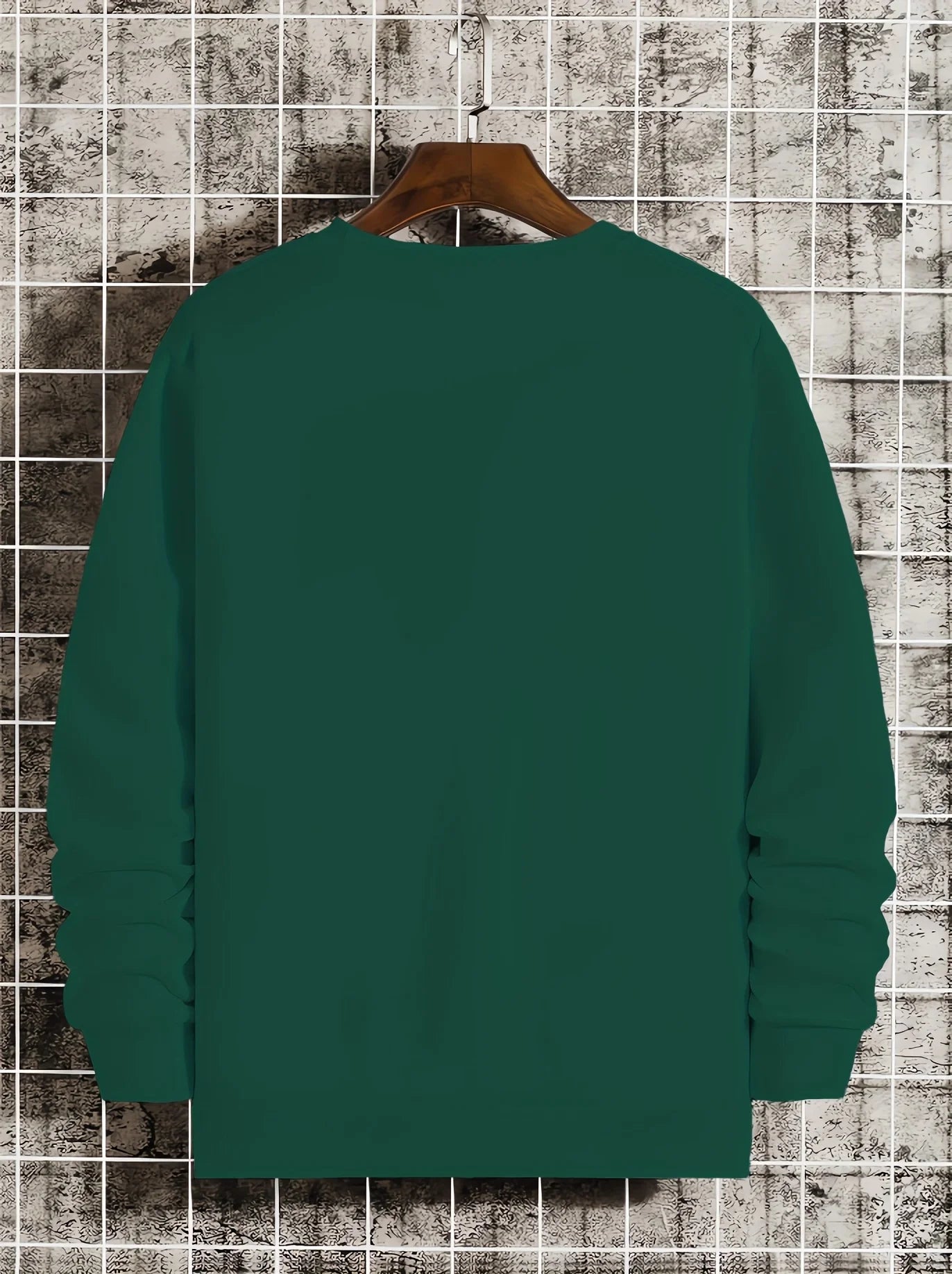 Men's autumn and winter fashionable casual loose Jesus truth life letter pattern printed long sleeved round neck sports shirt