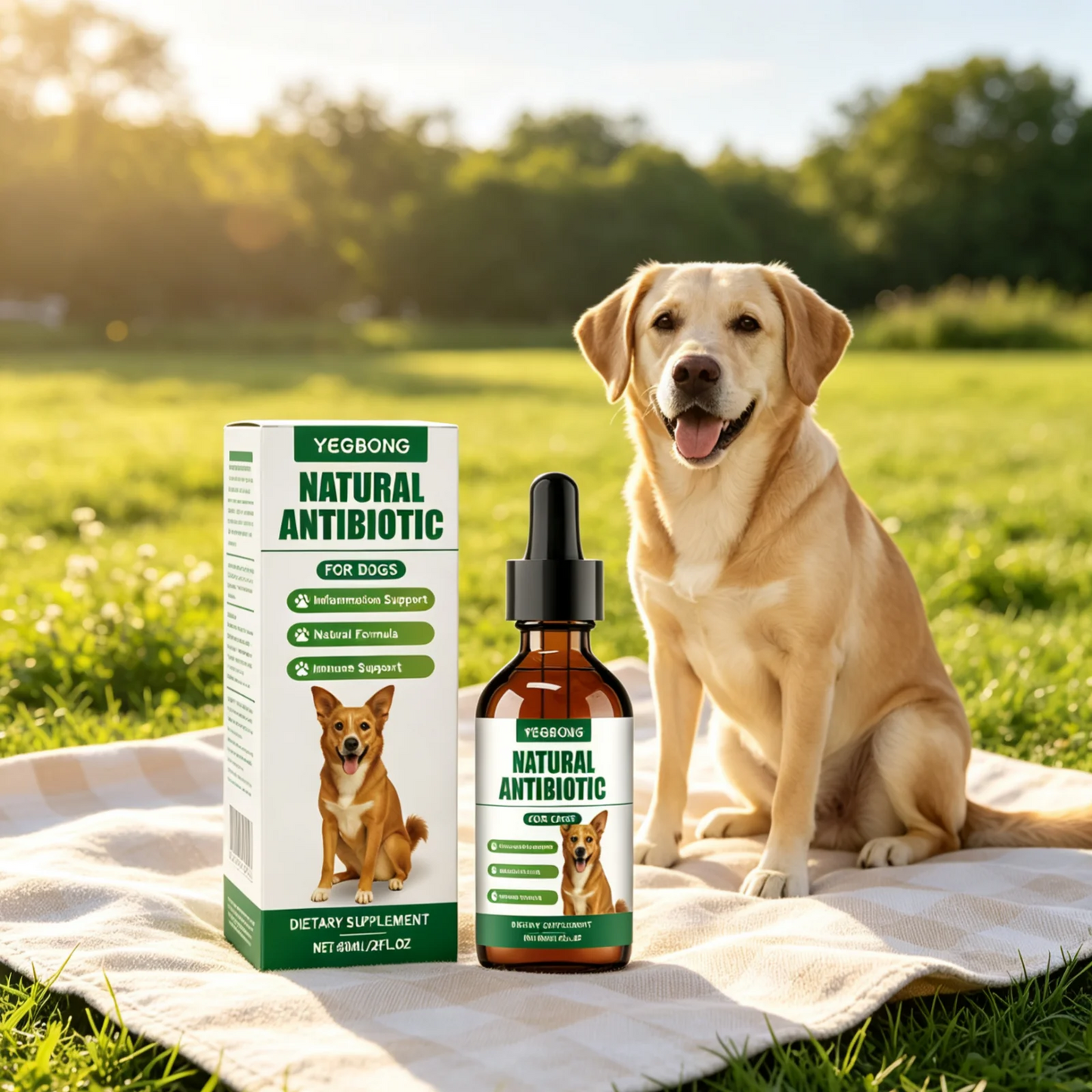 YEGBONG Natural Antibiotic for Dogs Care Daily Protection Regulate Metabolism Boost Immunity Gentle Dog Dietary Supplement 60ml