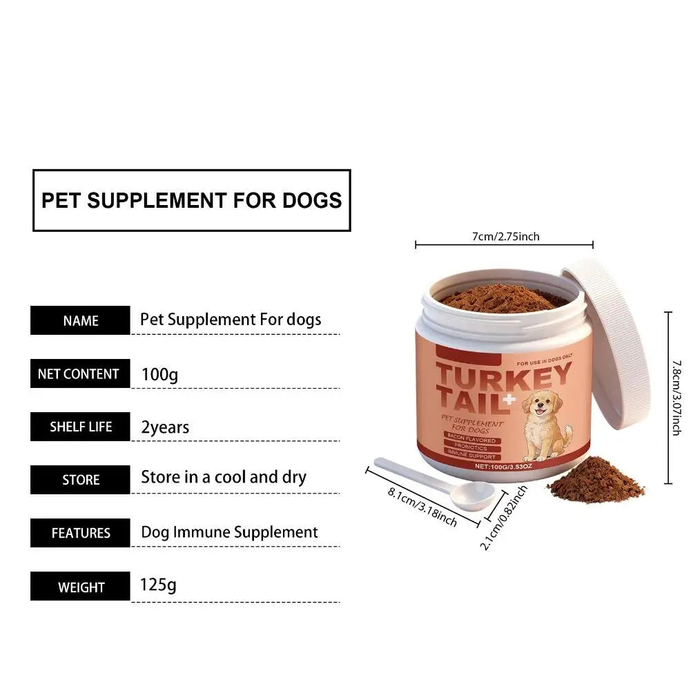 100g Dog Probiotics Immune Support Agent Elderly Dog Maintenance Joint Intestinal Skin Care Bacon Flavored Pet Health Supplement