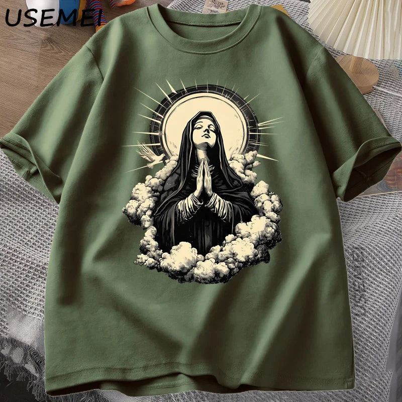 Christian Virgin Mary Graphic T-Shirt – Unisex Faith Tee
