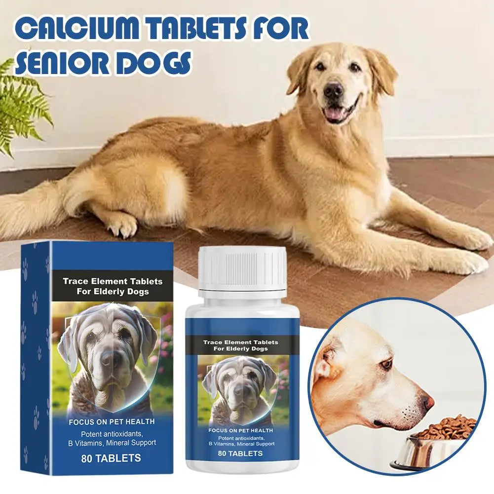 Trace Tablets For Elderly Dogs 80 Tablets Potent Antioxidants Mineral Joint Health Immune System Wellness Supplement