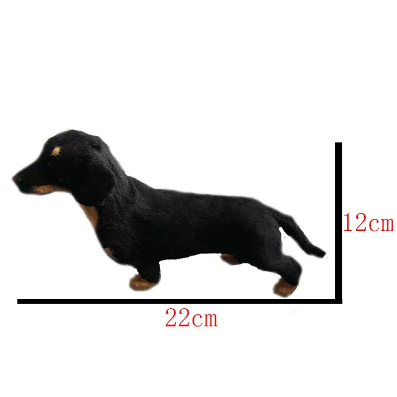 Seated Dachshund Dog Plush Toys Lifelike Simulation Black Dog Plush Toy Kids Gifts Home Car Decor Ornaments