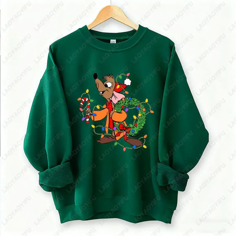 Kawaii Christmas Couple Jaq & Gus Gus Crewneck Sweatshirt