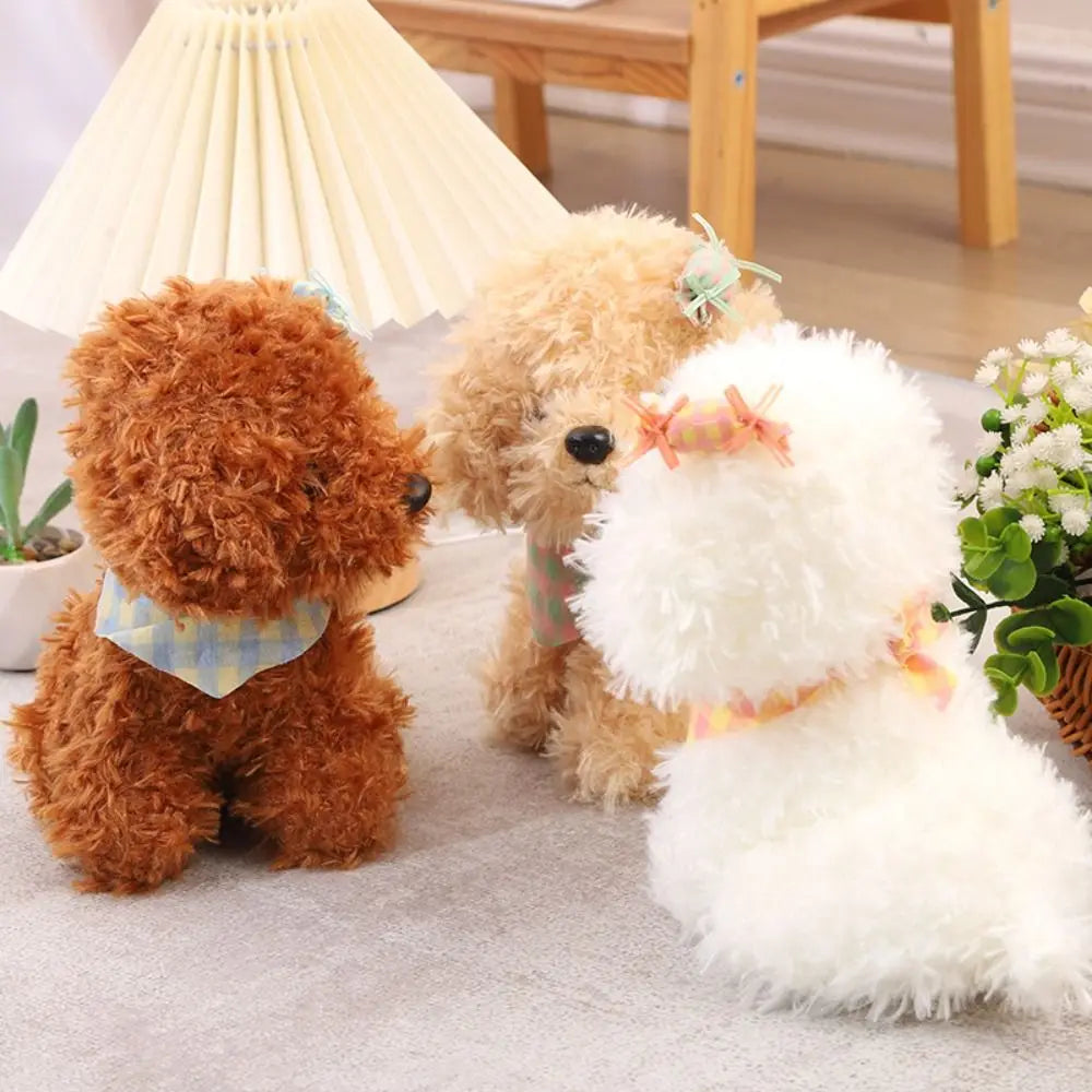 Curly Hair Dog Plush Toy Baby Appease Puppy Doll Stuffed Dog Doll Stuffed Animals 25CM Simulation Dog Plush Home Decor