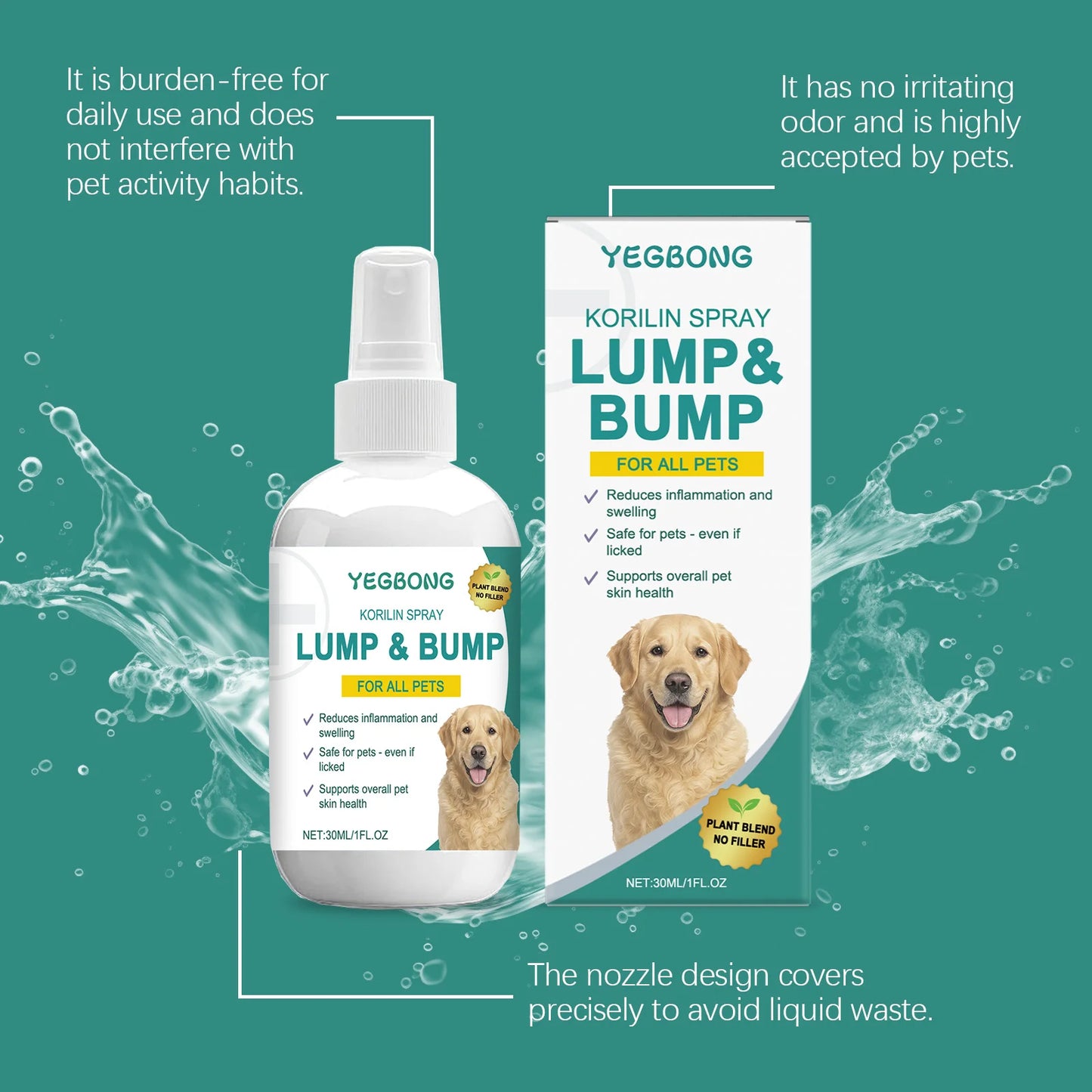 Pet Skin Repair Spray–Soothes Dryness, Sensitivity,Redness&Itching,Non-Irritating&Non-Sensitizing,Suitable for Puppies & Kittens