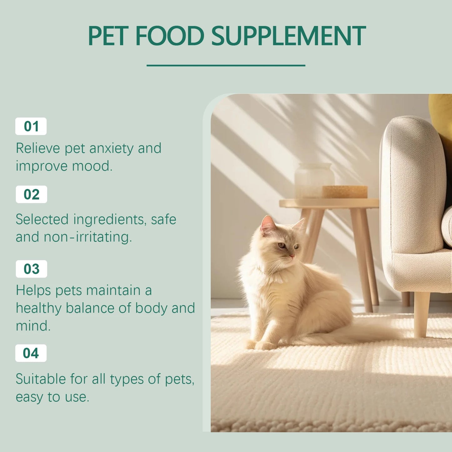 Pet Anxiety-Relief Dietary Supplement Easy to Feed Effectively Relieves Discomfort in Cats Dogs Easily Absorbed Soothing Drops