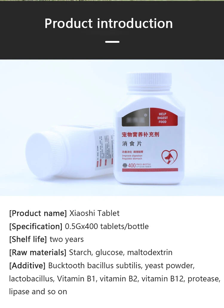 Pet Dog Digestion Tablets 400 Probiotics Appetizer Stomach Health Care Intestines and Stomach Into A Cat Stomach Treasure
