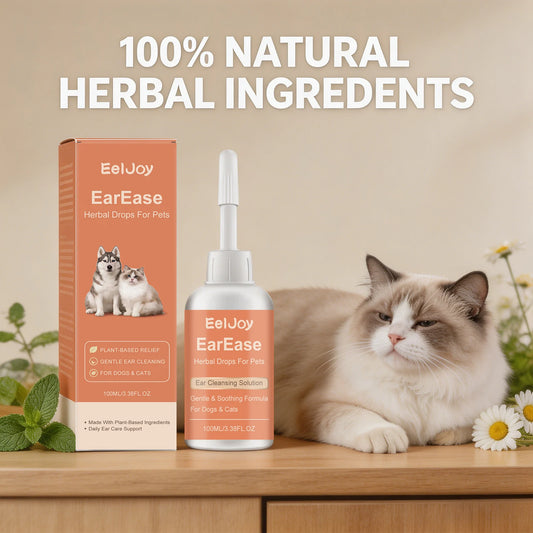 Herbal Pet Ear Drops Gentle Remove Dirt & Ear Mites Relieve Itching Discomfort Moisturizing Dog & Cat Ear Cleaning Care Support