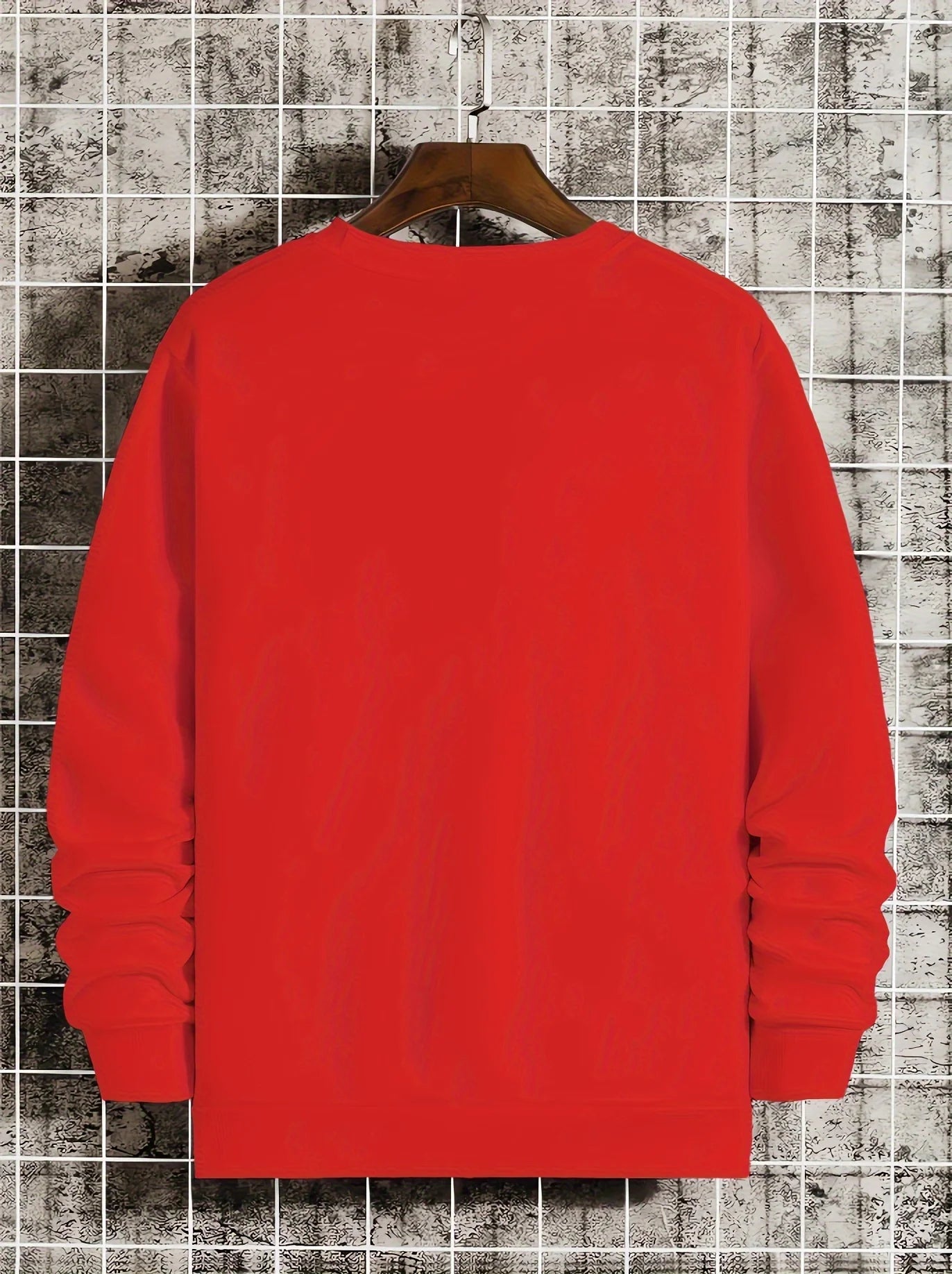 Men's autumn and winter fashionable casual loose Jesus truth life letter pattern printed long sleeved round neck sports shirt
