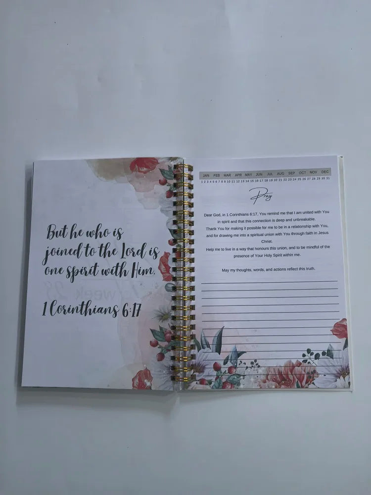 Prayer Journal For women 24 Week Scripture Devotonal & Guider Prayer Journal Book The Bible In A Year Notebook