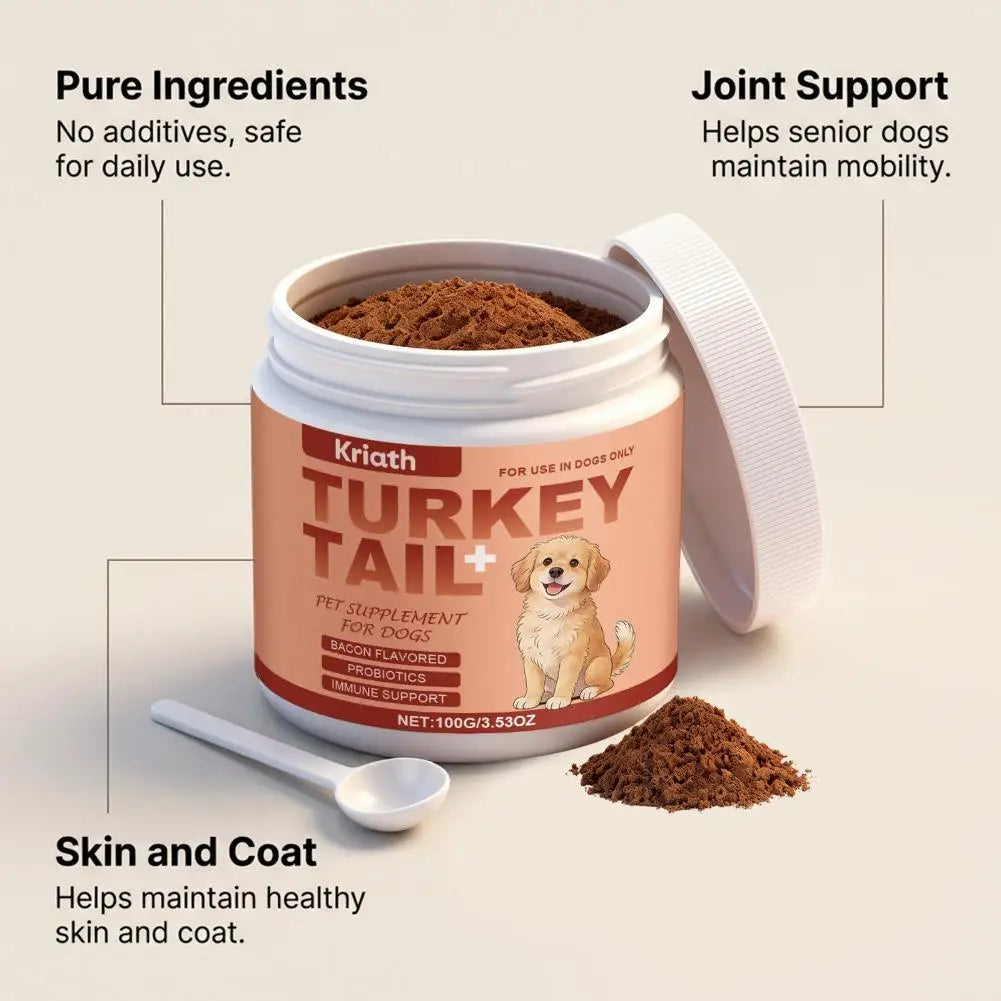 100g Dog Probiotics Immune Support Agent Elderly Dog Maintenance Joint Intestinal Skin Care Bacon Flavored Pet Health Supplement
