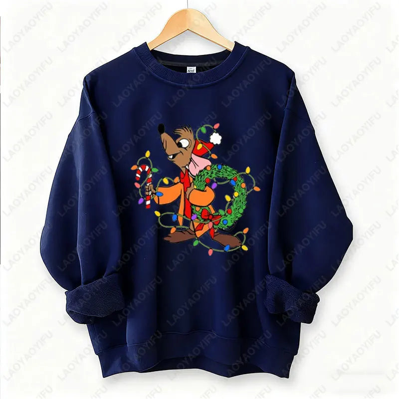 Kawaii Christmas Couple Jaq & Gus Gus Crewneck Sweatshirt