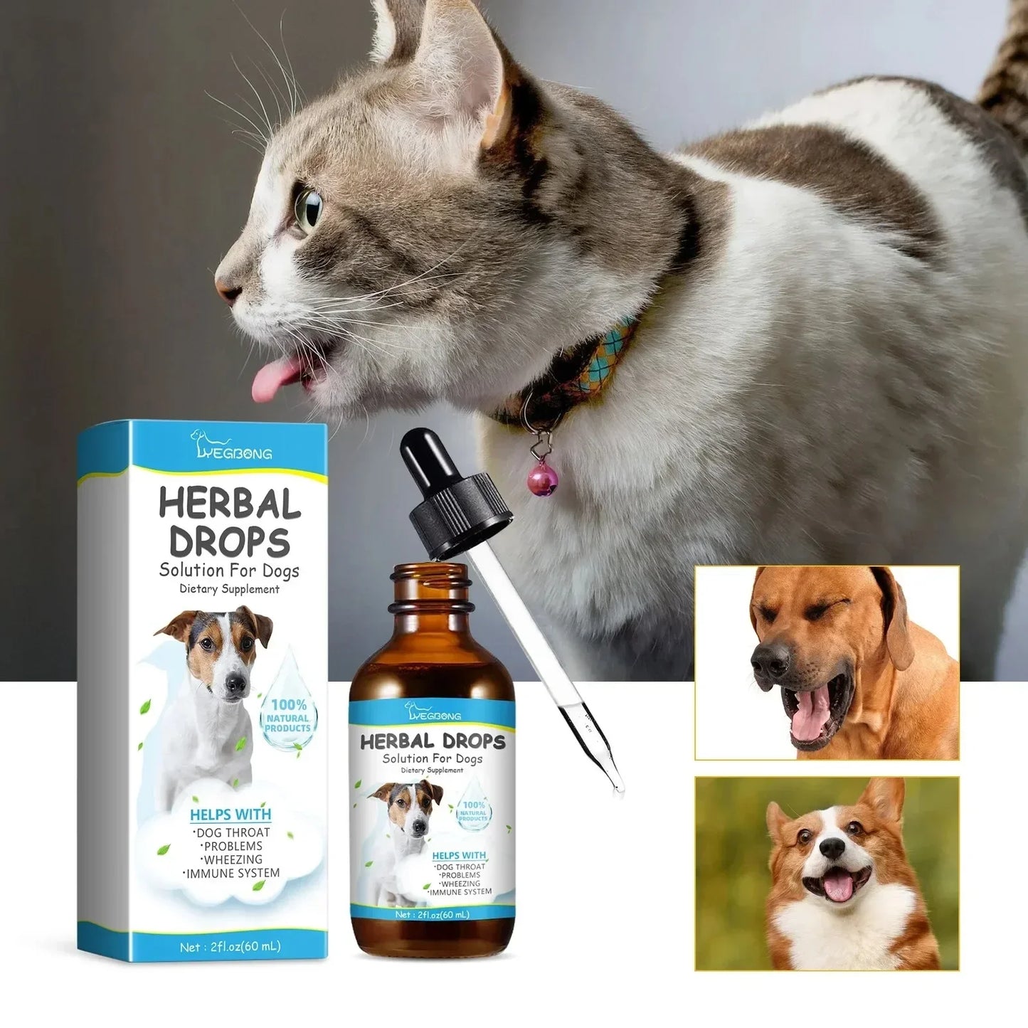 Pet Cough Herbal To Soothe Coughs Relieve Throat Discomfort Sneeze Boost Immunity Safe For Cats And Dogs