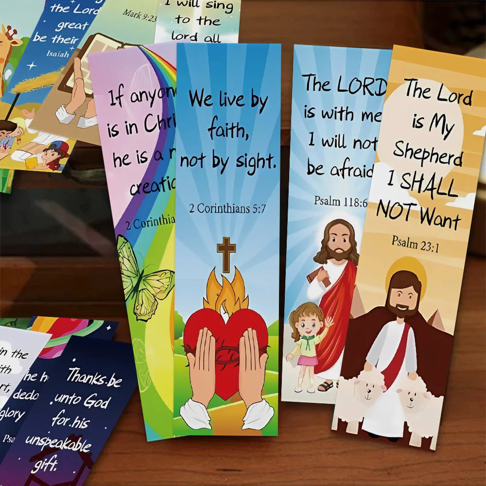 30Pcs Christian Bookmarks Church Bible Verse Bookmarks DIY Art Creative Material Reading Paper Bookmark