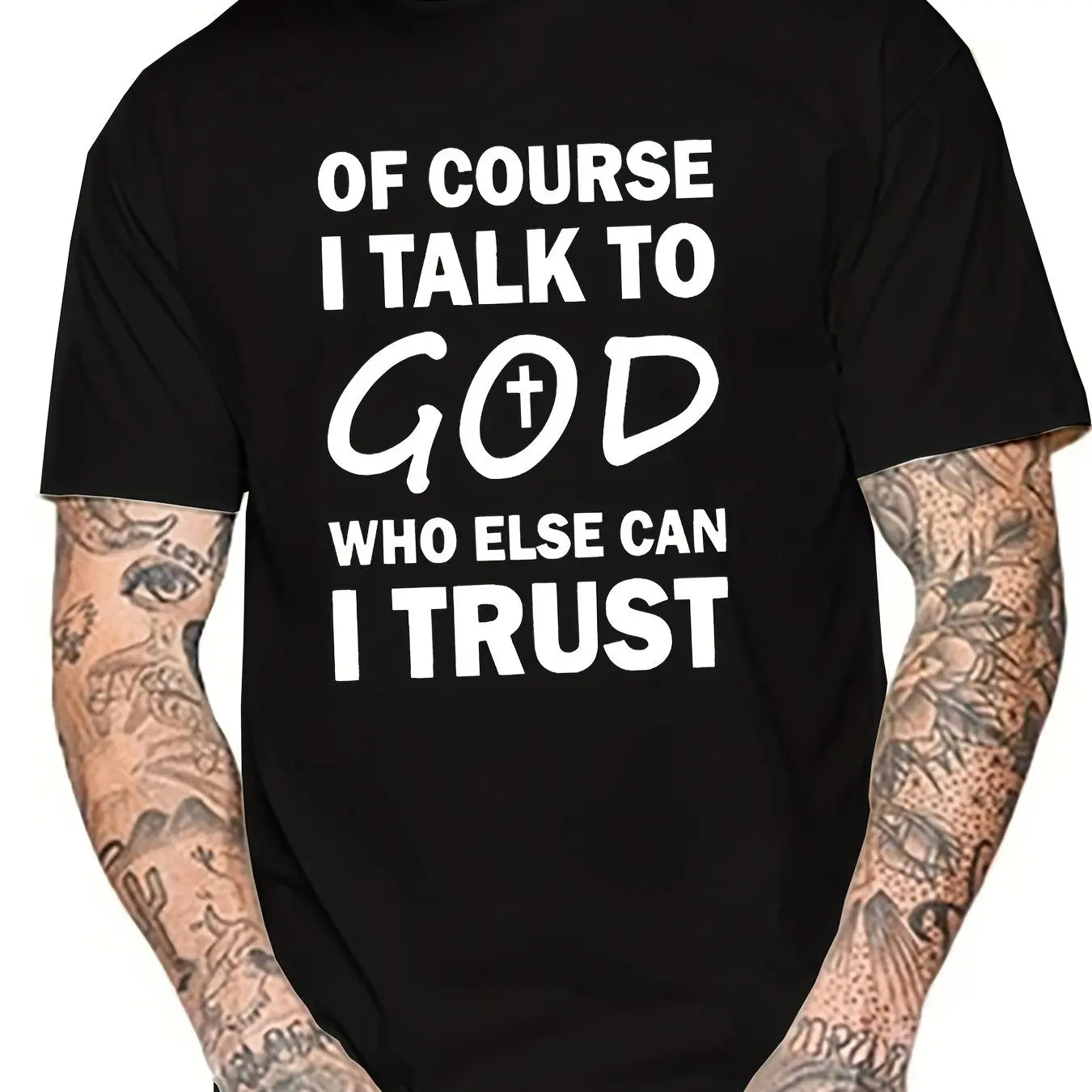 Talk To God Jesus T Shirt  Print Tees for Men Casual Short Sleeve  for Summer Spring Fall Oversized Tops As Gifts