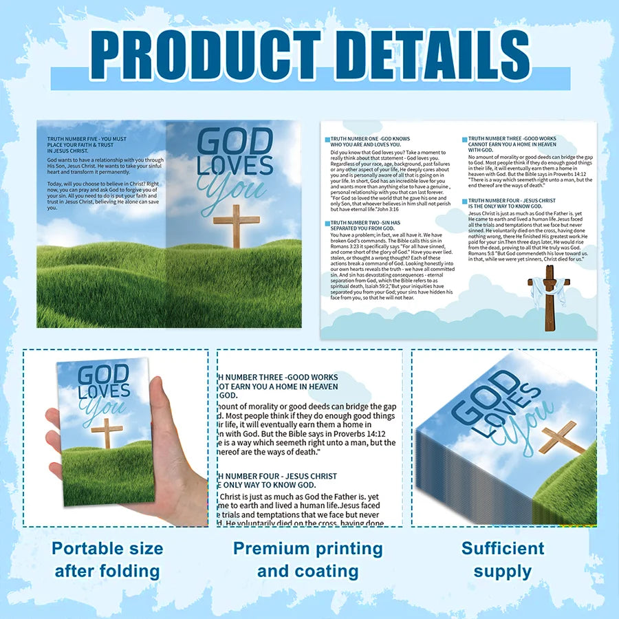 100 Pcs Folded Gospel Tract Card Plan Cards Bible Tracts Christian Pamphlets Inspirational Bible Verses Greeting Cards