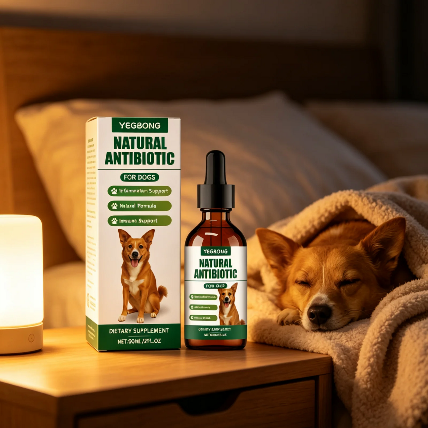 YEGBONG Natural Antibiotic for Dogs Care Daily Protection Regulate Metabolism Boost Immunity Gentle Dog Dietary Supplement 60ml