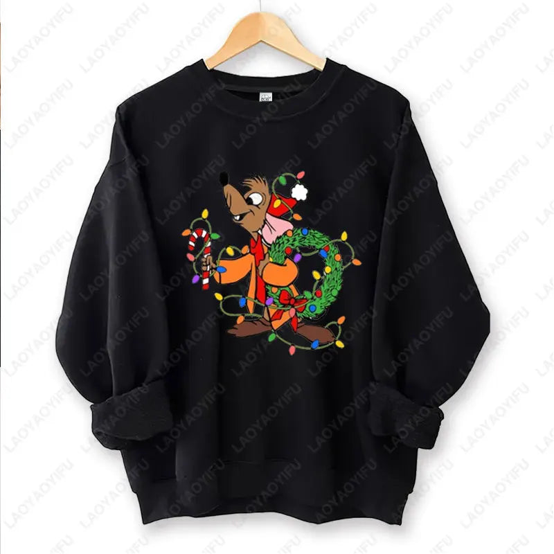 Kawaii Christmas Couple Jaq & Gus Gus Crewneck Sweatshirt