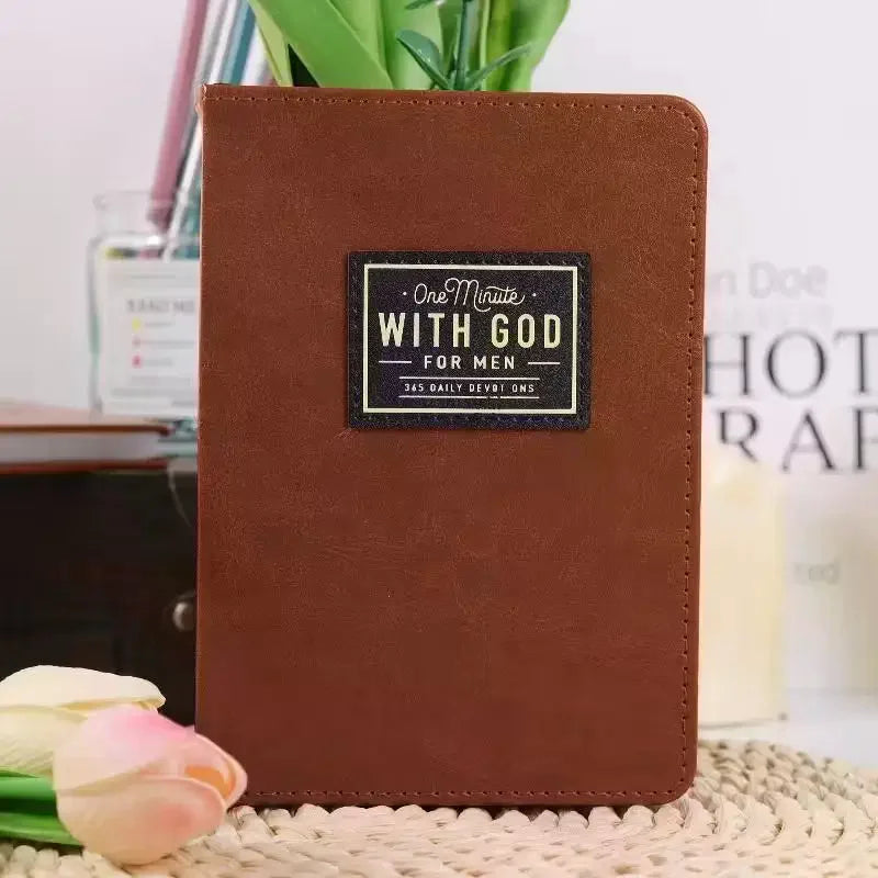 One Minute With God For Men: 365 Daily Devotional Book Daily Bible Reading & Prayer Planner With 365 Prompts Christian Gift
