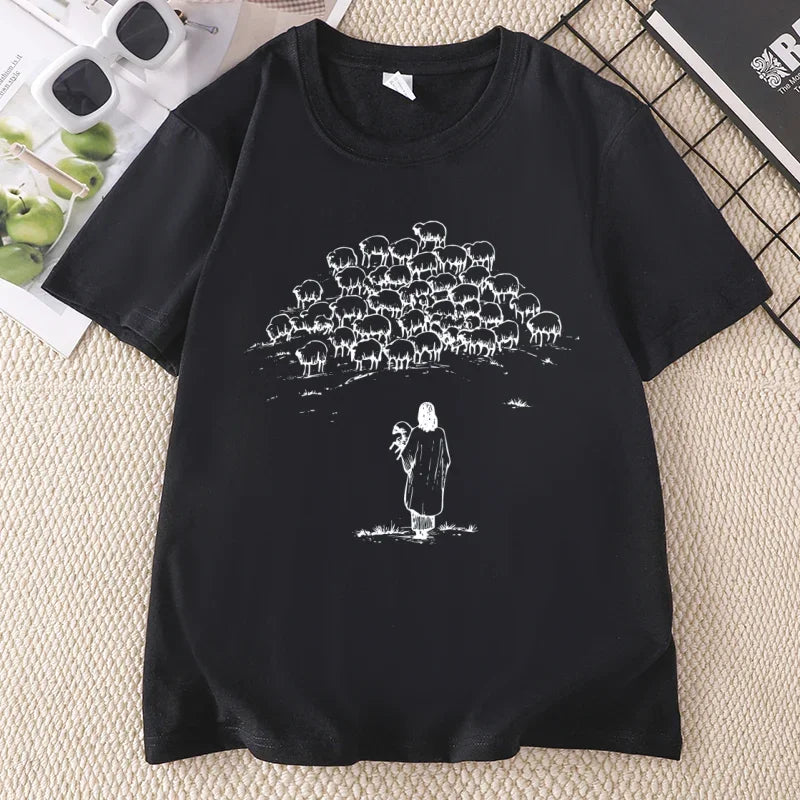 Christian Good Shepherd T-Shirt  Jesus & Sheep Bible Verse Tee