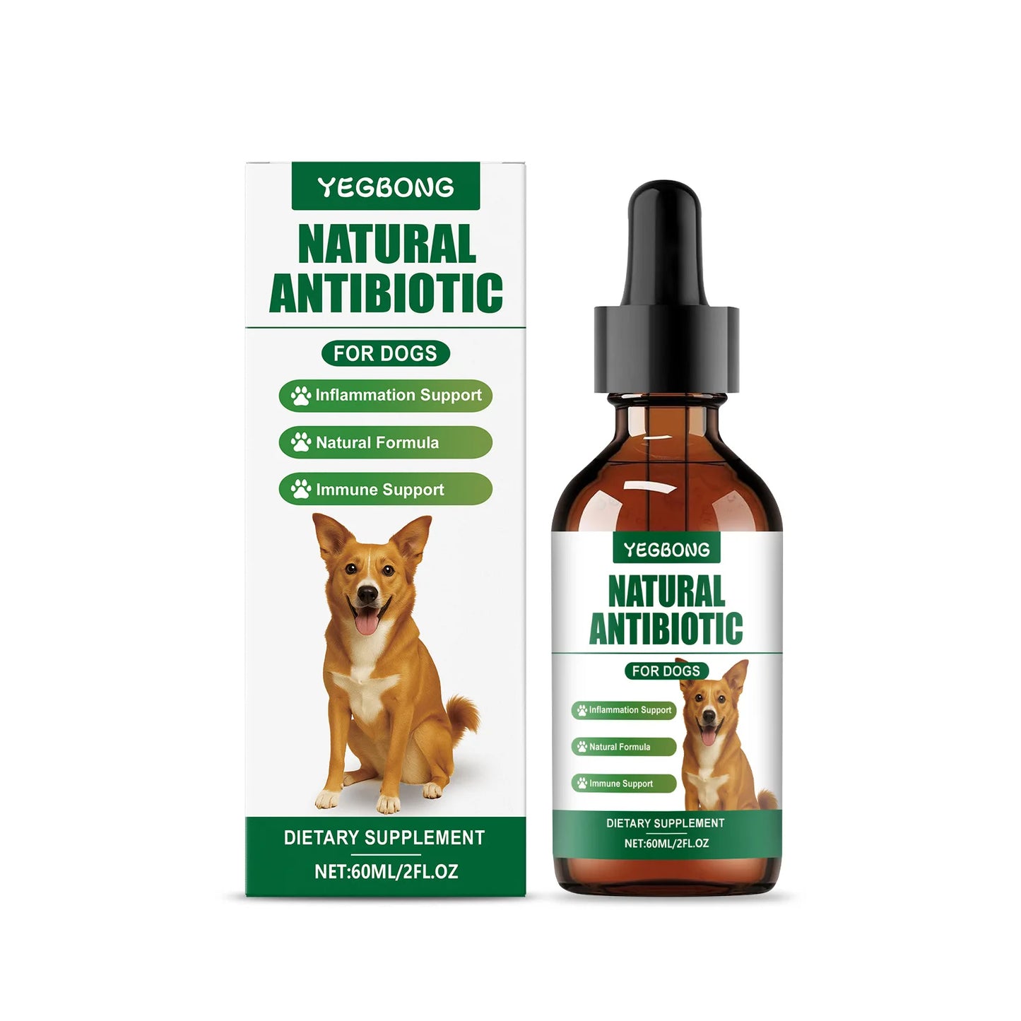YEGBONG Natural Antibiotic for Dogs Care Daily Protection Regulate Metabolism Boost Immunity Gentle Dog Dietary Supplement 60ml