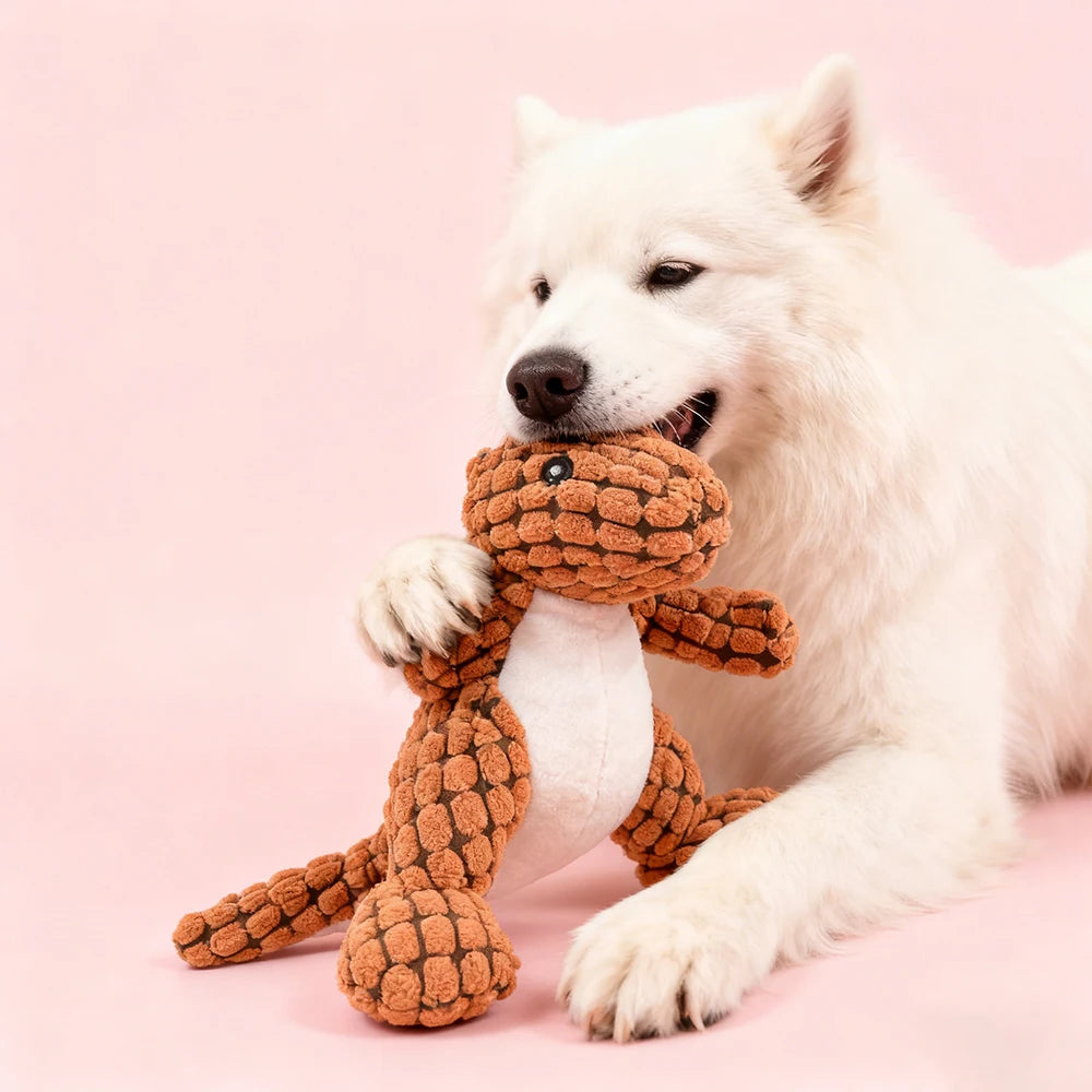 Pet Plush Dinosaur Toy Interactive Sound-Making Cat and Dog Chew Toys Stuffed Material Suitable for Small Dogs and Cats
