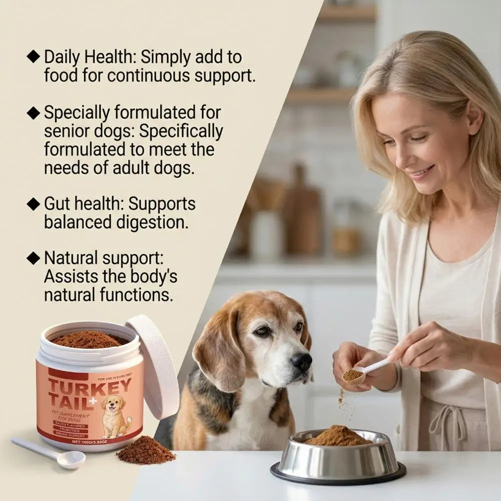 100g Dog Probiotics Immune Support Agent Elderly Dog Maintenance Joint Intestinal Skin Care Bacon Flavored Pet Health Supplement