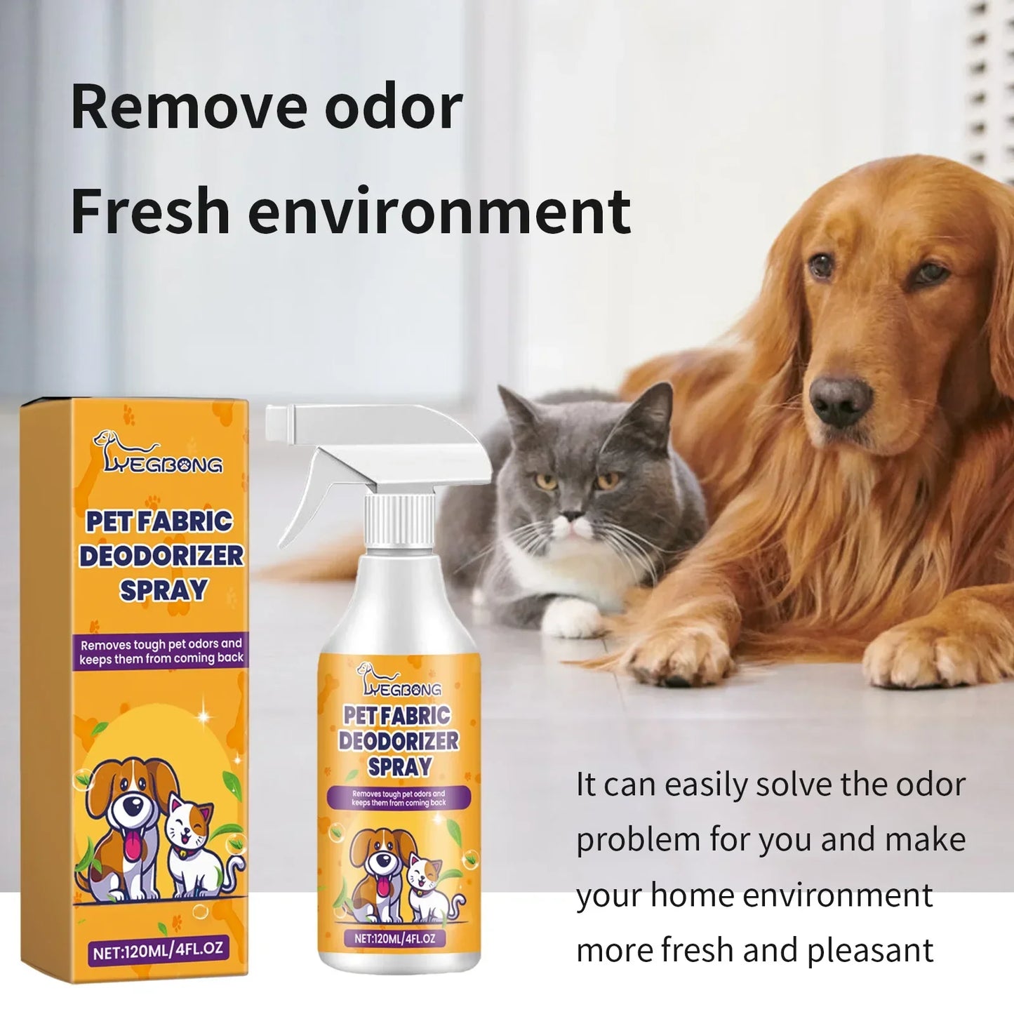 Pet Odor Cleaner Deodorizer Natural Formula Scent Eliminates Urine Smells Long Lasting Air Freshening Dog Deodorizing Liquid