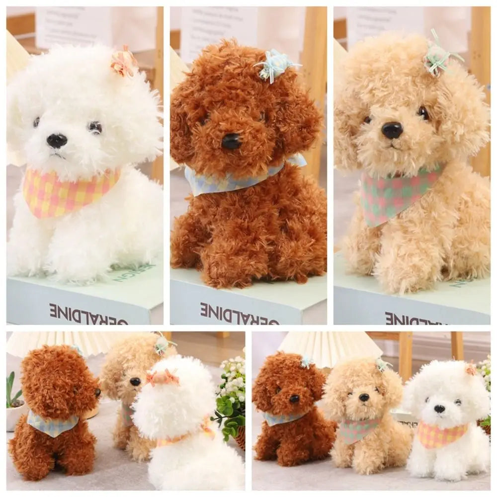 Curly Hair Dog Plush Toy Baby Appease Puppy Doll Stuffed Dog Doll Stuffed Animals 25CM Simulation Dog Plush Home Decor