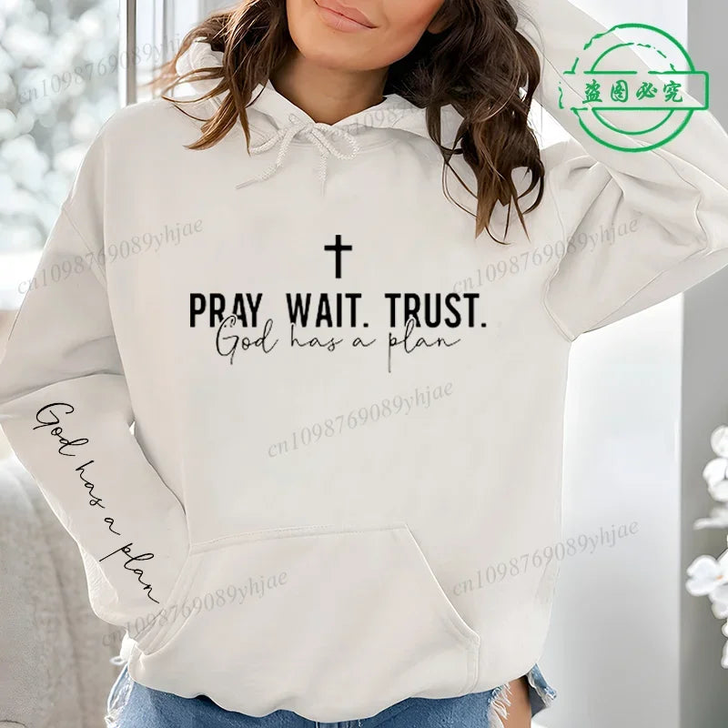 Christian Quote Print Sweatshirt for Women